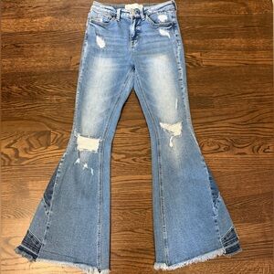 Stylish Blue Flare Jeans for Women